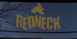 Redneck 4 Wheeler Country Car or Truck Window Vinyl Decal Sticker (Gold)