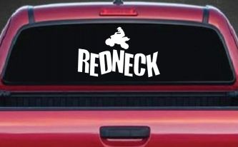 Redneck 4 Wheeler Country Car or Truck Window Decal Sticker