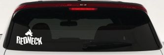 Redneck 4 Wheeler Country Car or Truck Window Decal Sticker (White)