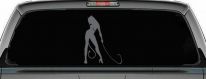 Devil Girl With Whip Car or Truck Window Vinyl Decal Sticker (Silver)