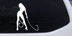 Devil Girl With Whip Car or Truck Window Decal Sticker