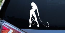 Devil Girl With Whip Car or Truck Window Decal Sticker