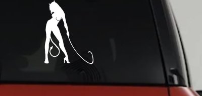 Devil Girl With Whip Car or Truck Window Vinyl Decal Sticker