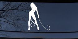 Devil Girl With Whip Car or Truck Window Decal Sticker