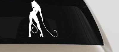 Devil Girl With Whip Car or Truck Window Vinyl Decal Sticker