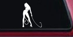 Devil Girl With Whip Car or Truck Window Decal Sticker