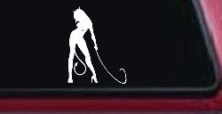 Devil Girl With Whip Car or Truck Window Decal Sticker