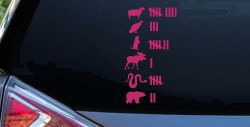 Northern Roadkill Keeping Count Funny Car or Truck Window Vinyl Decal Sticker (Hot Pink)