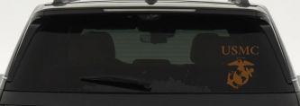 USMC With Marine Logo Military Car or Truck Window Vinyl Decal Sticker (Copper)
