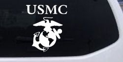 USMC With Marine Logo Military Car or Truck Window Decal Sticker