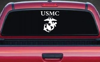 USMC With Marine Logo Military Car or Truck Window Decal Sticker