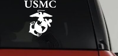 USMC With Marine Logo Military Car or Truck Window Vinyl Decal Sticker