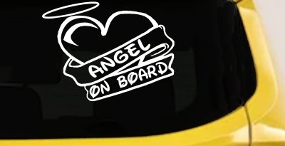 Angel On Board Heart And Halo Christian Car or Truck Window Vinyl Decal Sticker