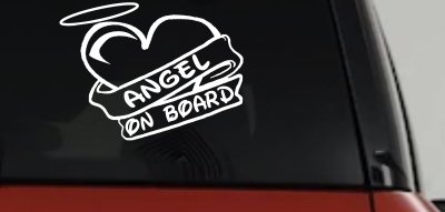 Angel On Board Heart And Halo Christian Car or Truck Window Vinyl Decal Sticker