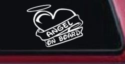 Angel On Board Heart And Halo Christian Car or Truck Window Decal Sticker