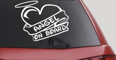 Angel On Board Heart And Halo Christian Car or Truck Window Vinyl Decal Sticker