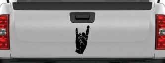 Rock N Roll Hand Gesture Music Car or Truck Window Vinyl Decal Sticker (Black)