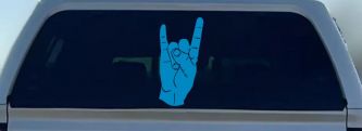 Rock N Roll Hand Gesture Music Car or Truck Window Decal Sticker (Blue)