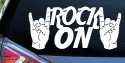Rock On With Hands Music Car or Truck Window Decal Sticker