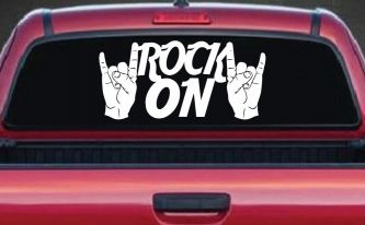 Rock On With Hands Music Car or Truck Window Decal Sticker