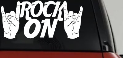 Rock On With Hands Music Car or Truck Window Vinyl Decal Sticker