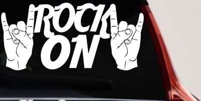 Rock On With Hands Music Car or Truck Window Vinyl Decal Sticker