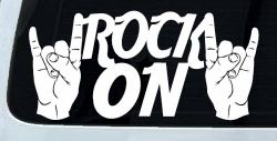 Rock On With Hands Music Car or Truck Window Decal Sticker