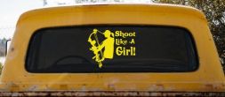 Shoot Like A Girl Bow Hunter Hunting Car or Truck Window Decal Sticker (Yellow)