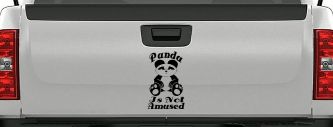 Panda Is Not Amused Funny Car or Truck Window Decal Sticker (Black)