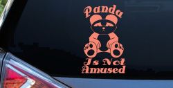 Panda Is Not Amused Funny Car or Truck Window Vinyl Decal Sticker (Coral)