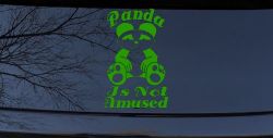 Panda Is Not Amused Funny Car or Truck Window Decal Sticker (Lime)