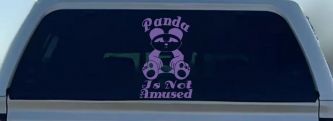Panda Is Not Amused Funny Car or Truck Window Decal Sticker (Purple)