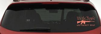 We The People Are Packin Heat 2nd Amendment AR15 Gun Car or Truck Window Vinyl Decal Sticker (Coral)