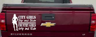City Girls Slip And Slide Country Girls Grip And Ride Car or Truck Window Vinyl Decal Sticker