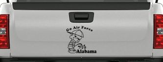 Go Air Force Pee On Alabama Car or Truck Window Vinyl Decal Sticker (Black)