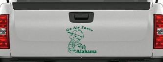 Go Air Force Pee On Alabama Car or Truck Window Decal Sticker (Dark Green)