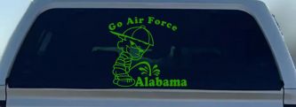Go Air Force Pee On Alabama Car or Truck Window Decal Sticker (Lime)