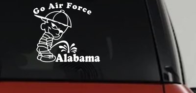 Go Air Force Pee On Alabama Car or Truck Window Vinyl Decal Sticker