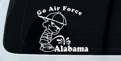 Go Air Force Pee On Alabama Car or Truck Window Decal Sticker
