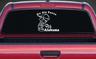 Go Air Force Pee On Alabama Car or Truck Window Decal Sticker