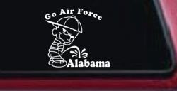 Go Air Force Pee On Alabama Car or Truck Window Decal Sticker