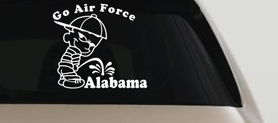 Go Air Force Pee On Alabama Car or Truck Window Vinyl Decal Sticker