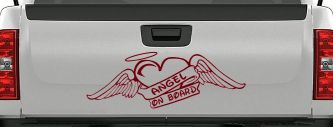 Angel On Board With Wings And Halo Christian Car or Truck Window Vinyl Decal Sticker (Burgundy)