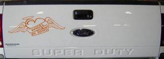 Angel On Board With Wings And Halo Christian Car or Truck Window Decal Sticker (Nut Brown)