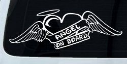 Angel On Board With Wings And Halo Christian Car or Truck Window Decal Sticker