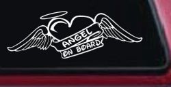 Angel On Board With Wings And Halo Christian Car or Truck Window Decal Sticker