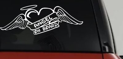 Angel On Board With Wings And Halo Christian Car or Truck Window Vinyl Decal Sticker