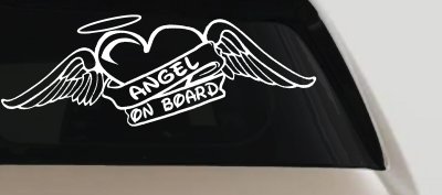 Angel On Board With Wings And Halo Christian Car or Truck Window Vinyl Decal Sticker