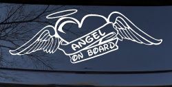 Angel On Board With Wings And Halo Christian Car or Truck Window Decal Sticker