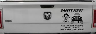 SAFETY FIRST Off Road Car or Truck Window Decal Sticker (Black)